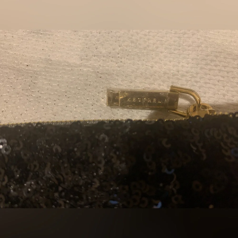 KESTREL Black Sequin Sparkling Make up bag NWOT